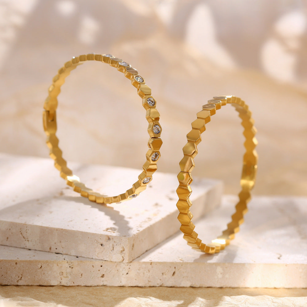 Wholesale Titanium steel diamond-encrusted Bracelet